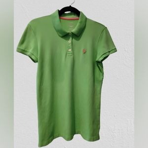 Lily Pulitzer Island Polo Medium Lime Green Short Sleeve